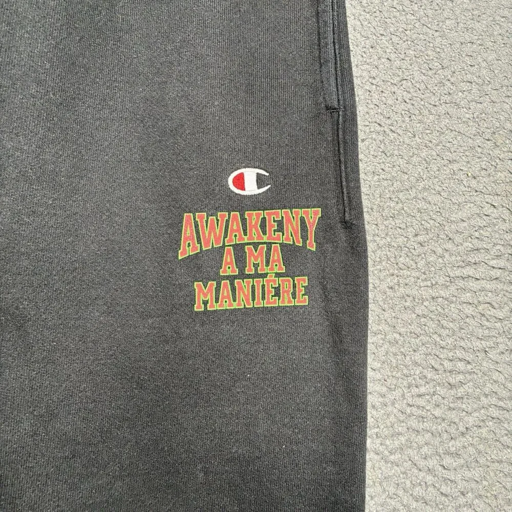 Champion x A Ma Maniere x Awake NY Sweatpants Black Size Small Drawstring
